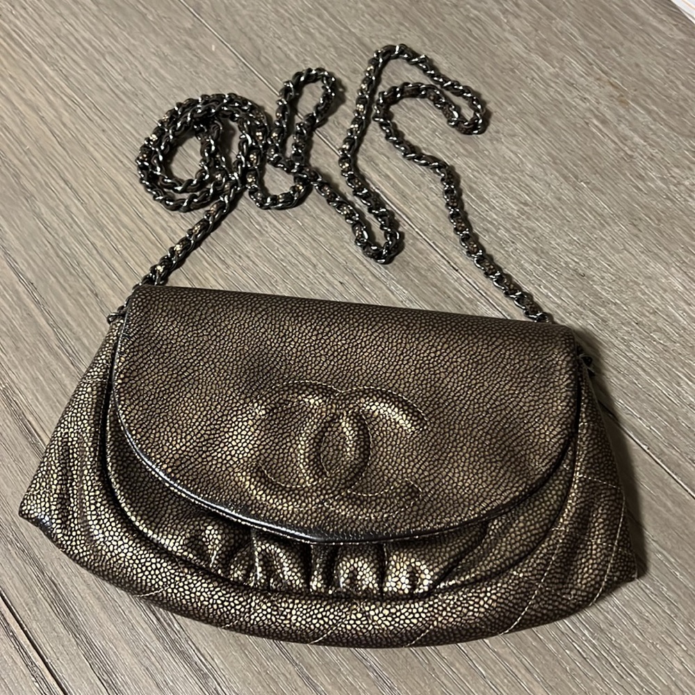Chanel dark gold half moon WOC